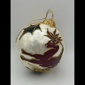 Natural wonders Reindeer Holly Leaf CHRISTMAS ORNAMENTS